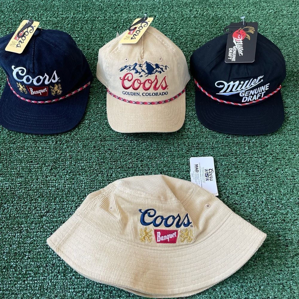 Coors | Miller - Banquet Corduroy Snapback Hat| Bucket Hat Vintage 90’s Style
